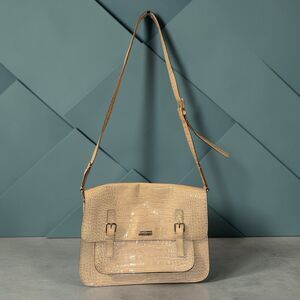Kate Spade Knightsbridge Scout Messenger Bag Croc Embossed Leather Gold